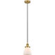 Edison Cone 1 Light 6 inch Brushed Brass Mini Pendant Ceiling Light