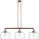 Franklin Restoration Bell 3 Light 42 inch Antique Copper Island Light Ceiling Light