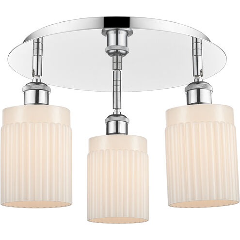 Hadley 3 Light 16.25 inch Polished Chrome Flush Mount Ceiling Light in Matte White