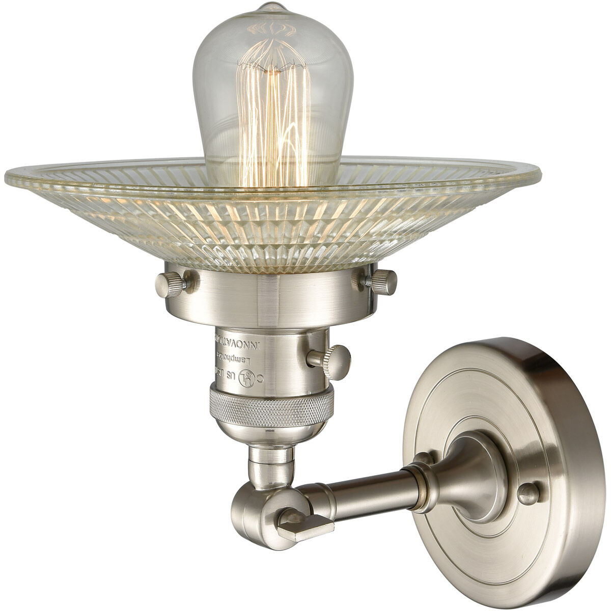 Franklin Restoration Halophane LED 9 inch Brushed Satin Nickel Sconce Wall Light, Franklin Restoration