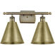 Ballston Cone LED 18 inch Antique Brass Bath Vanity Light Wall Light