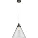 Ballston X-Large Cone LED 12 inch Oil Rubbed Bronze Pendant Ceiling Light in Clear Glass
