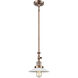Franklin Restoration Halophane 1 Light 8.5 inch Antique Copper Mini Pendant Ceiling Light in Incandescent, Matte White Halophane Glass, Franklin Restoration