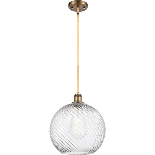 Ballston X-Large Twisted Swirl 1 Light 12 inch Brushed Brass Pendant Ceiling Light, Ballston