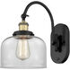 Franklin Restoration Bell 1 Light 8 inch Black Antique Brass Sconce Wall Light