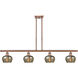 Ballston Fenton 4 Light 48 inch Antique Copper Island Light Ceiling Light in Mercury Glass, Ballston