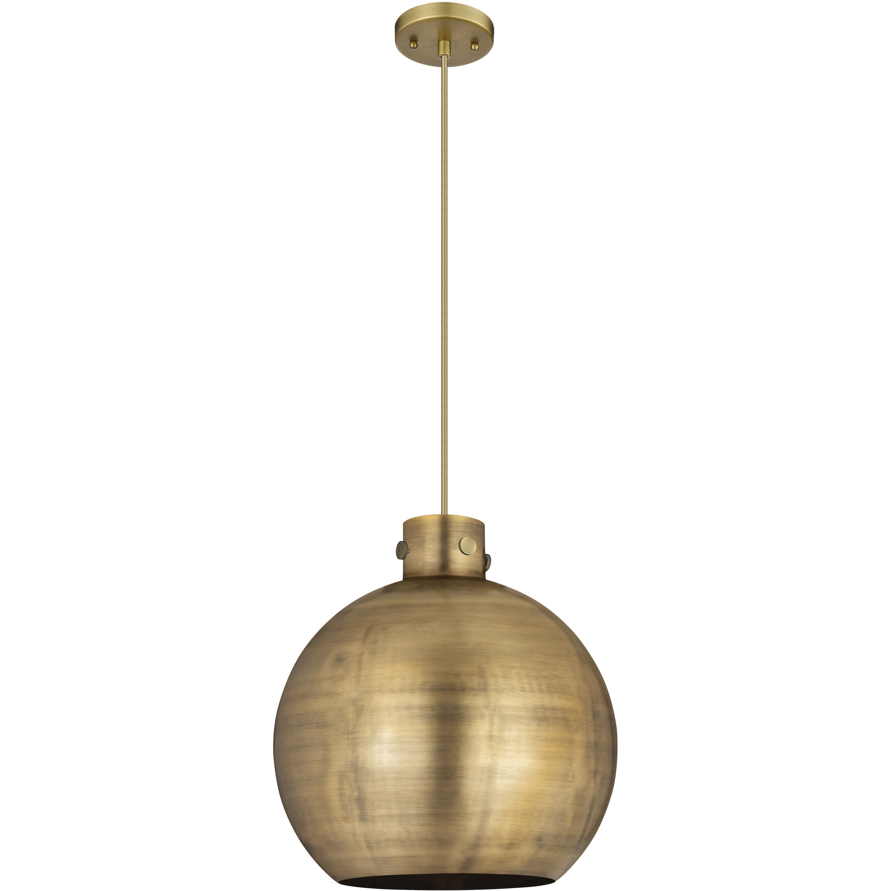 Newton Sphere 1 Light 16 inch Brushed Brass Pendant Ceiling Light