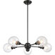 Ballston Concord 5 Light 30 inch Matte Black Chandelier Ceiling Light in Seedy Glass