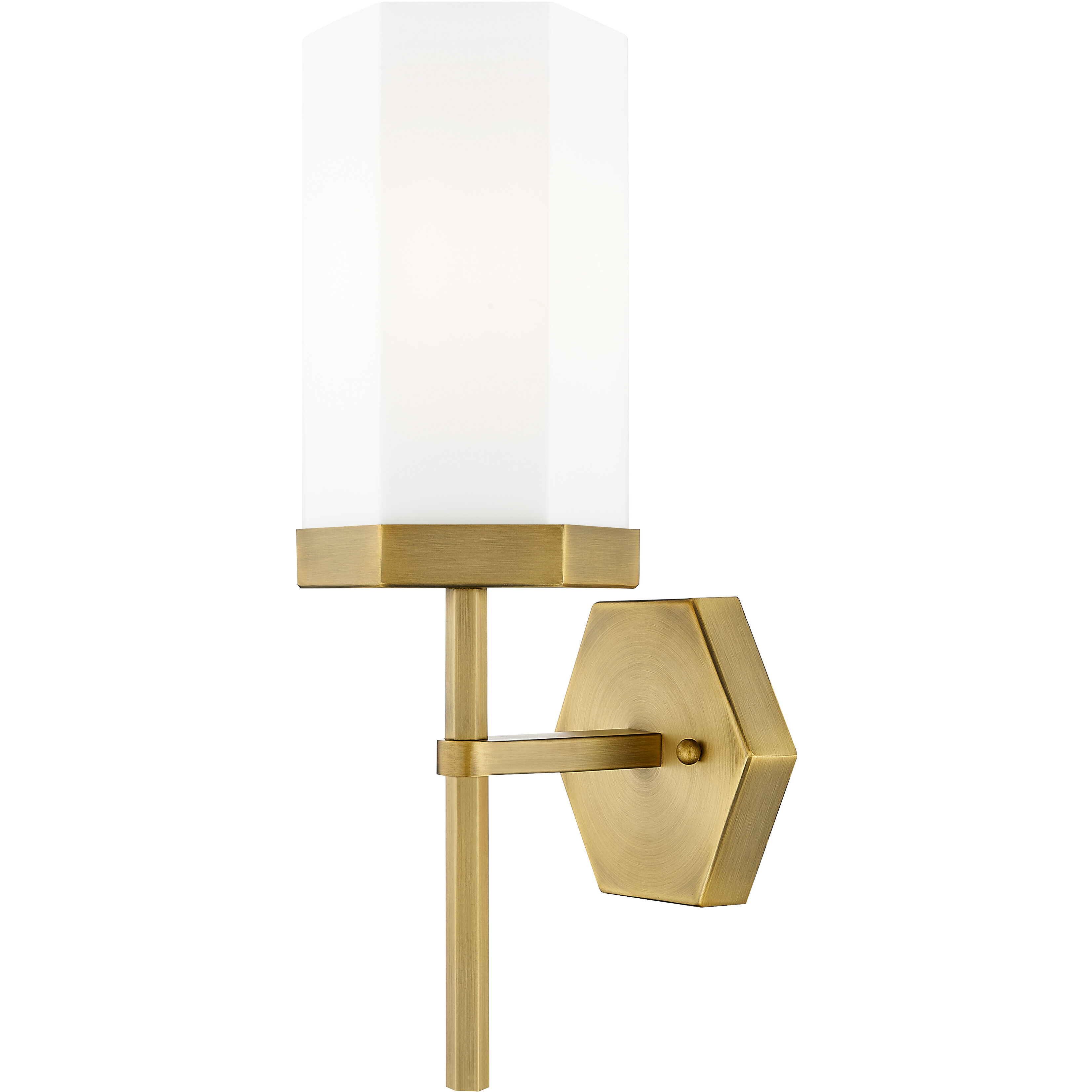 Downtown Urban Blakeley Wallchiere Wall Light in Brushed Brass, Matte White
