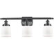 Ballston Small Bell LED 26 inch Matte Black Bath Vanity Light Wall Light in Matte White Glass, Ballston