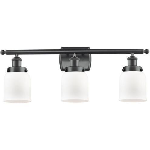 Ballston Small Bell LED 26 inch Matte Black Bath Vanity Light Wall Light in Matte White Glass, Ballston