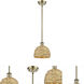 Woven Rattan 1 Light 8 inch Antique Brass Pendant Ceiling Light