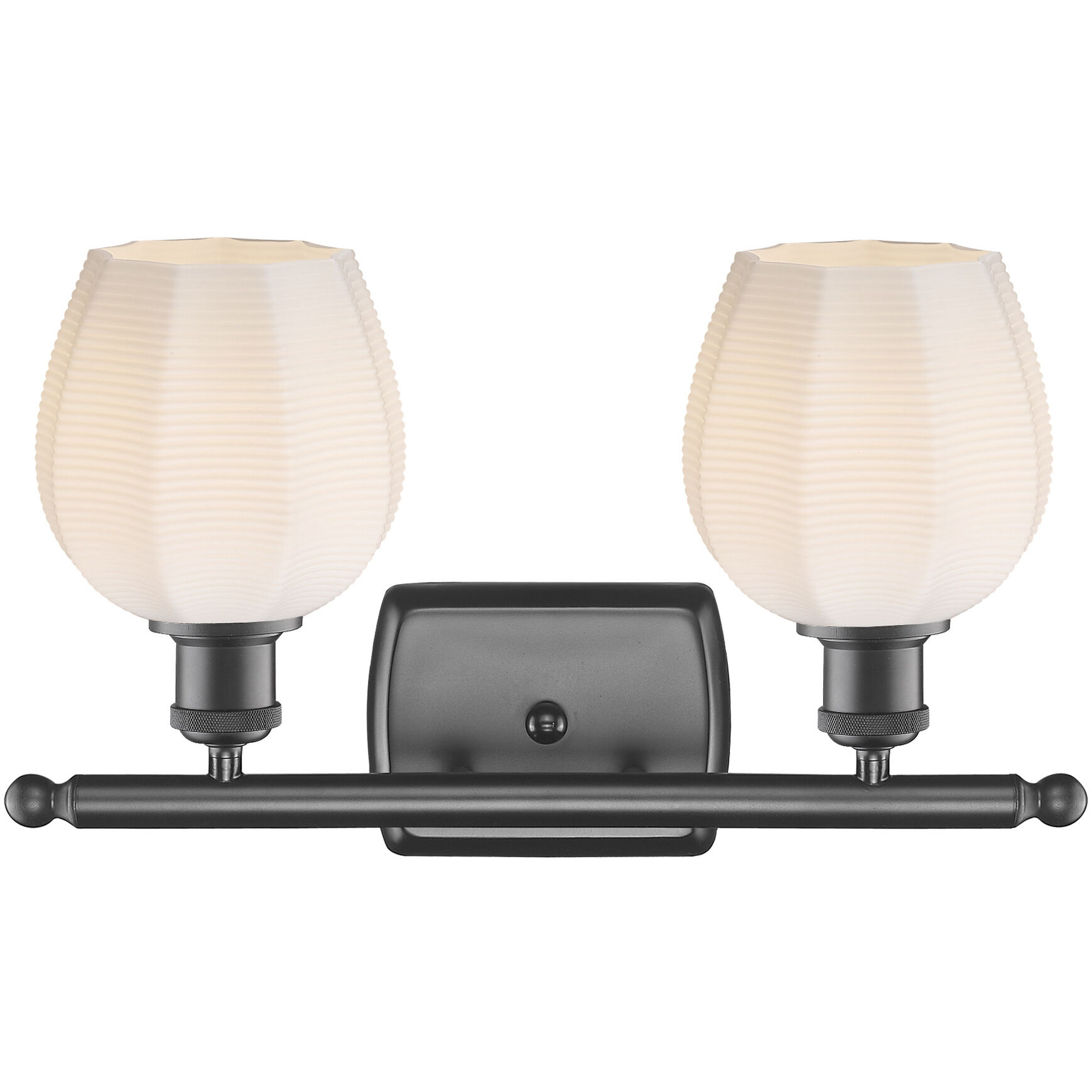 Ballston Norfolk 2 Light 16 inch Oil Rubbed Bronze Bath Vanity Light Wall Light in Matte White Glass