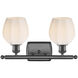 Ballston Norfolk 2 Light 16 inch Oil Rubbed Bronze Bath Vanity Light Wall Light in Matte White Glass