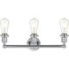 Edison Fenton 3 Light 25 inch Polished Chrome Bath Vanity Light Wall Light in Matte White Glass