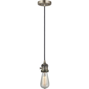 Franklin Restoration Bare Bulb LED 2 inch Antique Brass Mini Pendant Ceiling Light