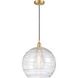 Edison Athens Deco Swirl LED 14 inch Satin Gold Pendant Ceiling Light