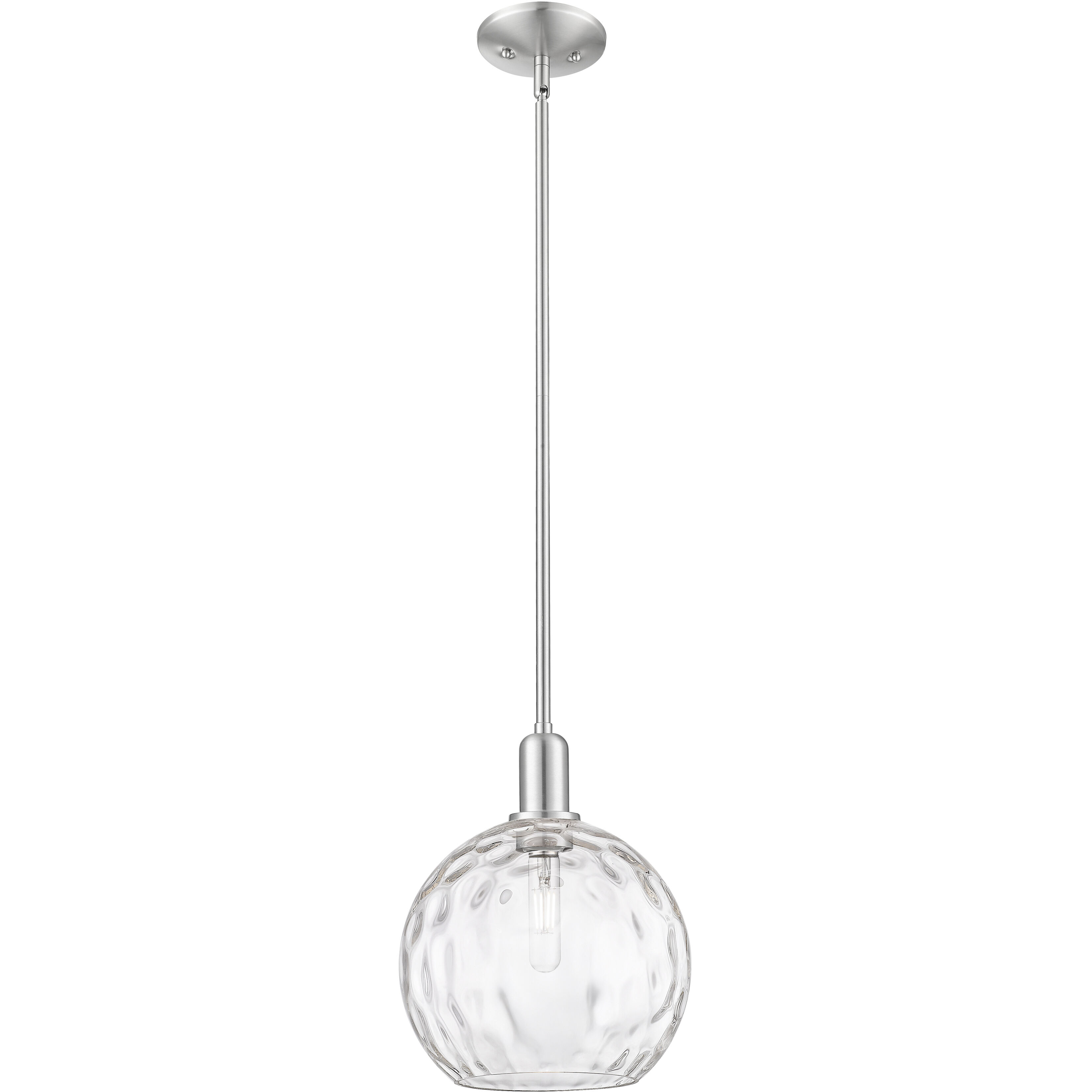 Arcadia Athens Water Glass 1 Light 10 inch Brushed Satin Nickel Mini Pendant Ceiling Light
