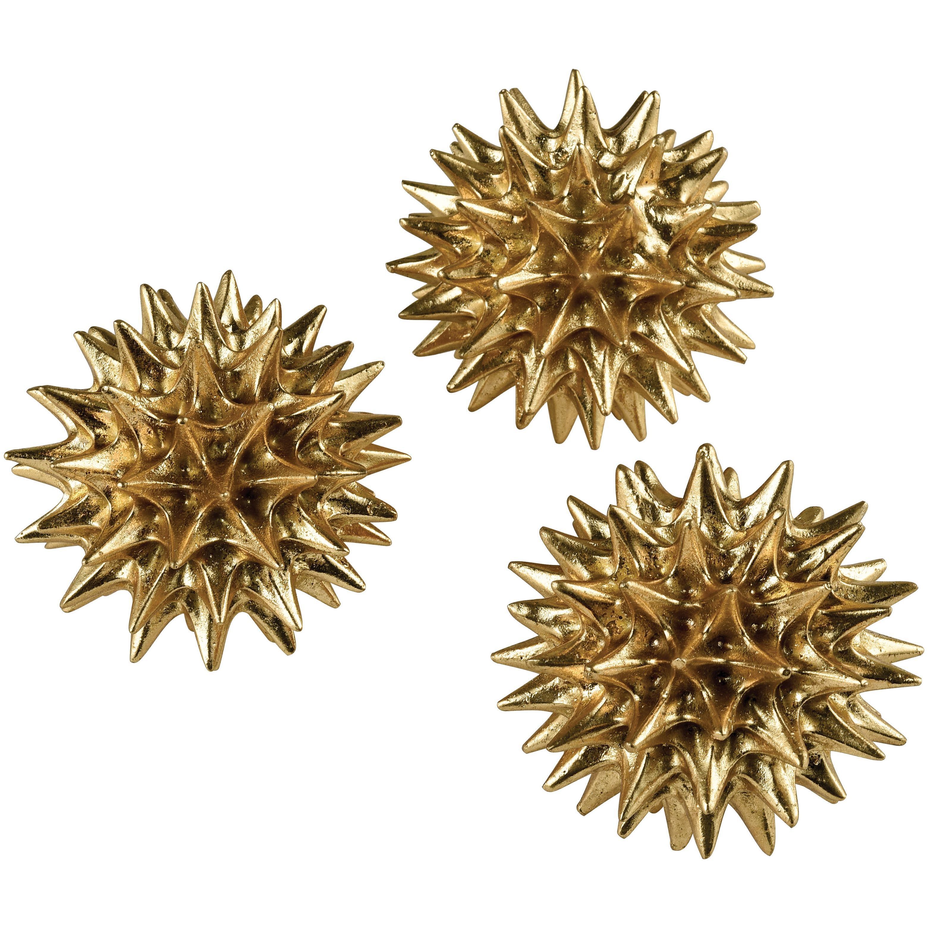 Spangle Gold Leaf Orb, Set of 3