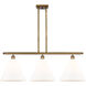 Ballston Ballston Cone LED 38.5 inch Brushed Brass Island Light Ceiling Light in Matte White Glass