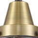 Franklin Restoration Bell LED 5 inch Black Antique Brass Flush Mount Ceiling Light in Deco Swirl Glass