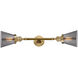 Franklin Restoration Small Cone LED 16 inch Brushed Brass Bath Vanity Light Wall Light in Plated Smoke Glass, Franklin Restoration