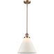 Franklin Restoration Cone 1 Light 12 inch Antique Copper Mini Pendant Ceiling Light in Incandescent, Matte White, Franklin Restoration