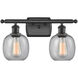 Ballston Belfast 2 Light 16 inch Matte Black Bath Vanity Light Wall Light in Seedy Glass, Ballston