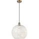 Ballston White Mouchette 1 Light 13.75 inch Brushed Brass Cord Hung Pendant Ceiling Light