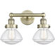 Olean 2 Light 15.5 inch Antique Brass Bath Vanity Light Wall Light in Seedy