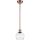 Ballston Athens LED 6 inch Antique Copper Mini Pendant Ceiling Light in Seedy Glass