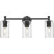 Downtown Urban Crown Point 3 Light 23.88 inch Matte Black Bath Vanity Light Wall Light in Seedy