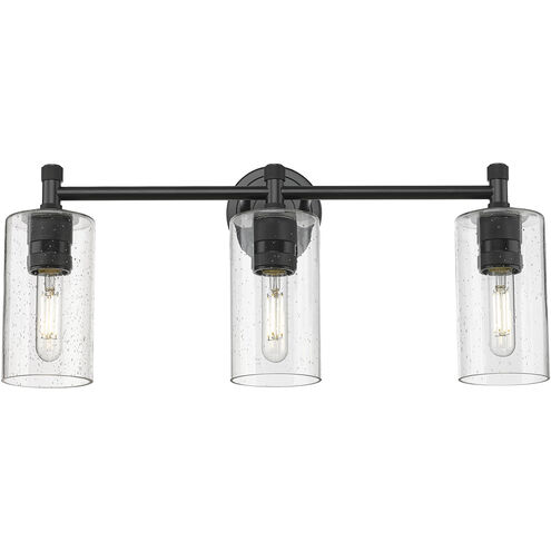 Downtown Urban Crown Point 3 Light 23.88 inch Matte Black Bath Vanity Light Wall Light in Seedy
