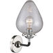 Nouveau Geneseo LED 7 inch Black Polished Nickel Sconce Wall Light, Nouveau