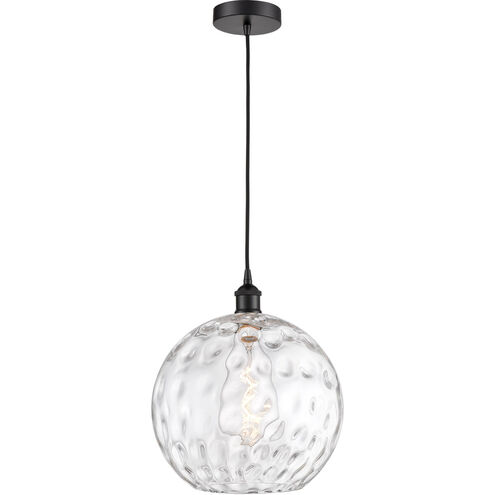 Edison Athens Water Glass LED 12 inch Matte Black Mini Pendant Ceiling Light