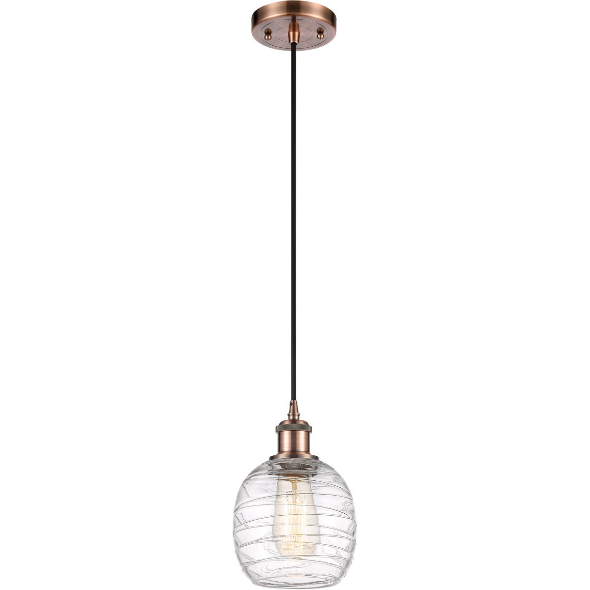 Ballston Belfast 1 Light 6 inch Antique Copper Mini Pendant Ceiling Light