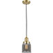 Franklin Restoration Bell 1 Light 5 inch Satin Gold Mini Pendant Ceiling Light in Incandescent, Plated Smoke, Franklin Restoration