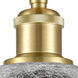 Belfast 1 Light 6 inch Satin Gold Flush Mount Ceiling Light in Clear Crackle Glass, 2.1 lb
