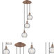Ballston Athens Water Glass 3 Light 13 inch Antique Copper Multi-Pendant Ceiling Light