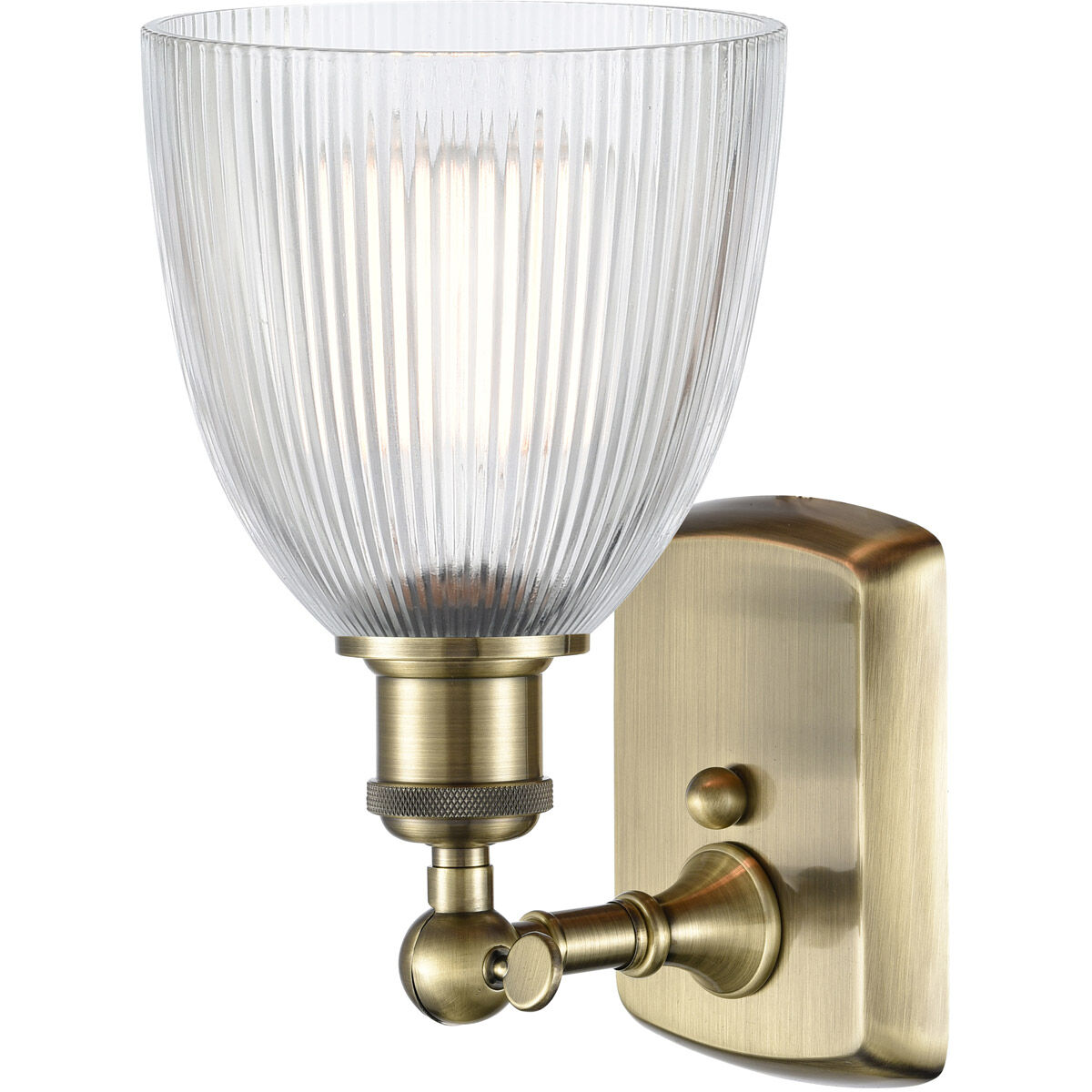 Ballston Castile 1 Light 6 inch Antique Brass Sconce Wall Light in Incandescent, Clear Glass, Ballston