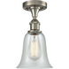Ballston Hanover 1 Light 6.25 inch Brushed Satin Nickel Flush Mount Ceiling Light in Fishnet Glass, Ballston