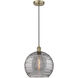 Edison Athens Deco Swirl 1 Light 13.75 inch Antique Brass Cord Hung Pendant Ceiling Light