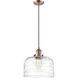 Franklin Restoration Bell 1 Light 12 inch Antique Copper Mini Pendant Ceiling Light in Incandescent, Clear Deco Swirl