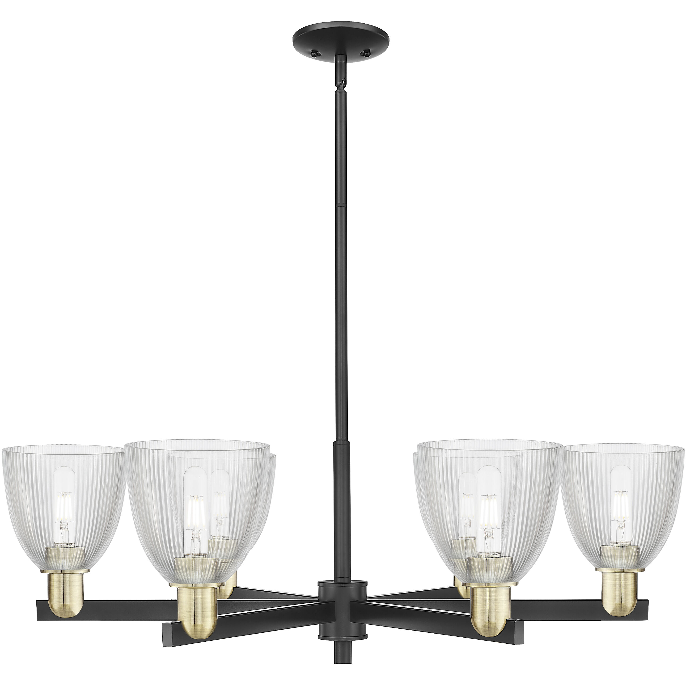 Arcadia Castile 6 Light 35.75 inch Black Antique Brass Chandelier Ceiling Light in Clear