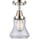 Franklin Restoration Bellmont 1 Light 6 inch Polished Nickel Flush Mount Ceiling Light in Clear Glass