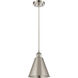 Ballston Cone 1 Light 8 inch Brushed Satin Nickel Mini Pendant Ceiling Light