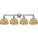 Edison Woven Rattan 4 Light 35.00 inch Bathroom Vanity Light