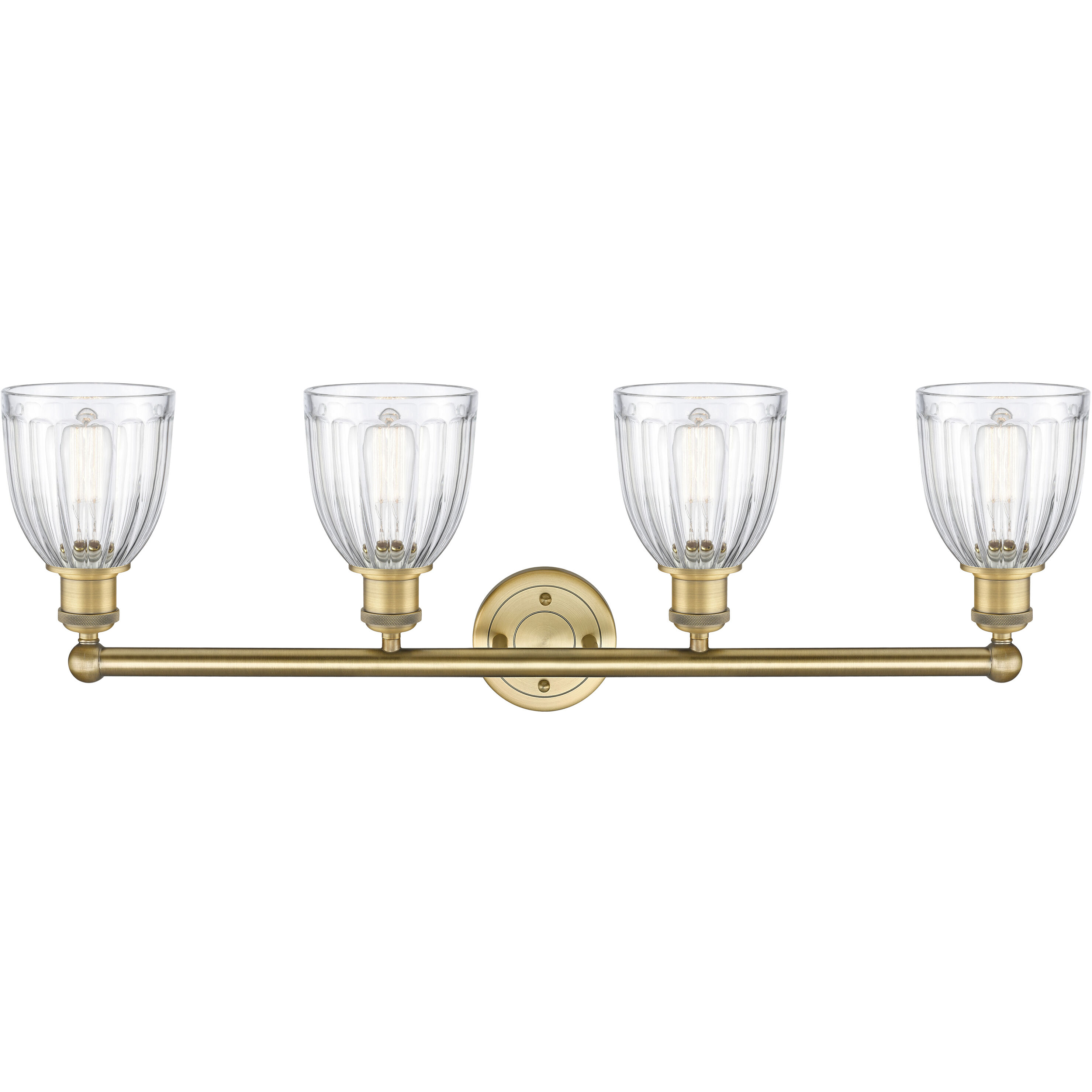 Brookfield 4 Light 32.75 inch Brushed Brass Bath Vanity Light Wall Light in Clear