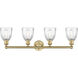 Brookfield 4 Light 32.75 inch Brushed Brass and Clear Bath Vanity Light Wall Light