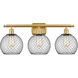 Ballston Farmhouse Chicken Wire 3 Light 26 inch Satin Gold Bath Vanity Light Wall Light, Ballston
